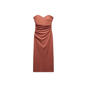 ZARA Sleeveless Dress Women's Brick Red
