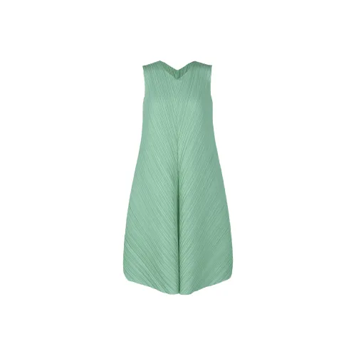 PLEATS PLEASE ISSEY MIYAKE Mellow Pleats Sleeveless Dress Women's Green