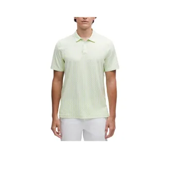 Lululemon Logo Sport SS25 Polo Shirt Men's White Herbal Green Mountain Top Checkerboard