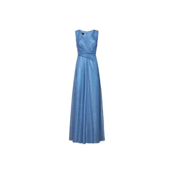 Talbot Runhof Draped Voile Maxi Dress