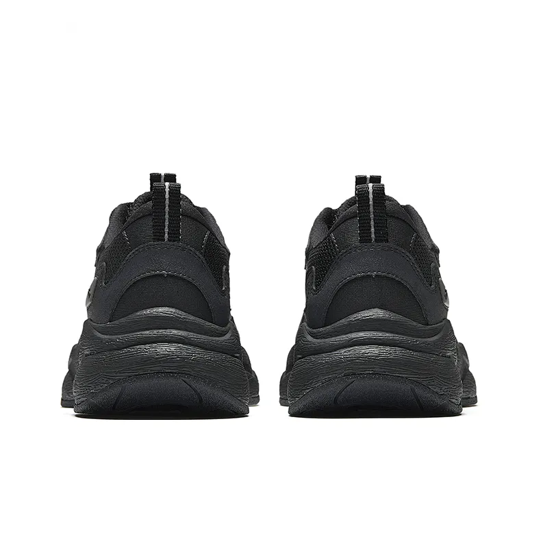 Anta Slip Resistant And Breathable Low Top Chunky Sneakers Men's Basic Black-3