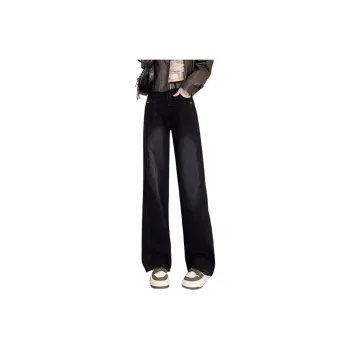 DanerWang Jeans Women's Black[Fleece Lined]