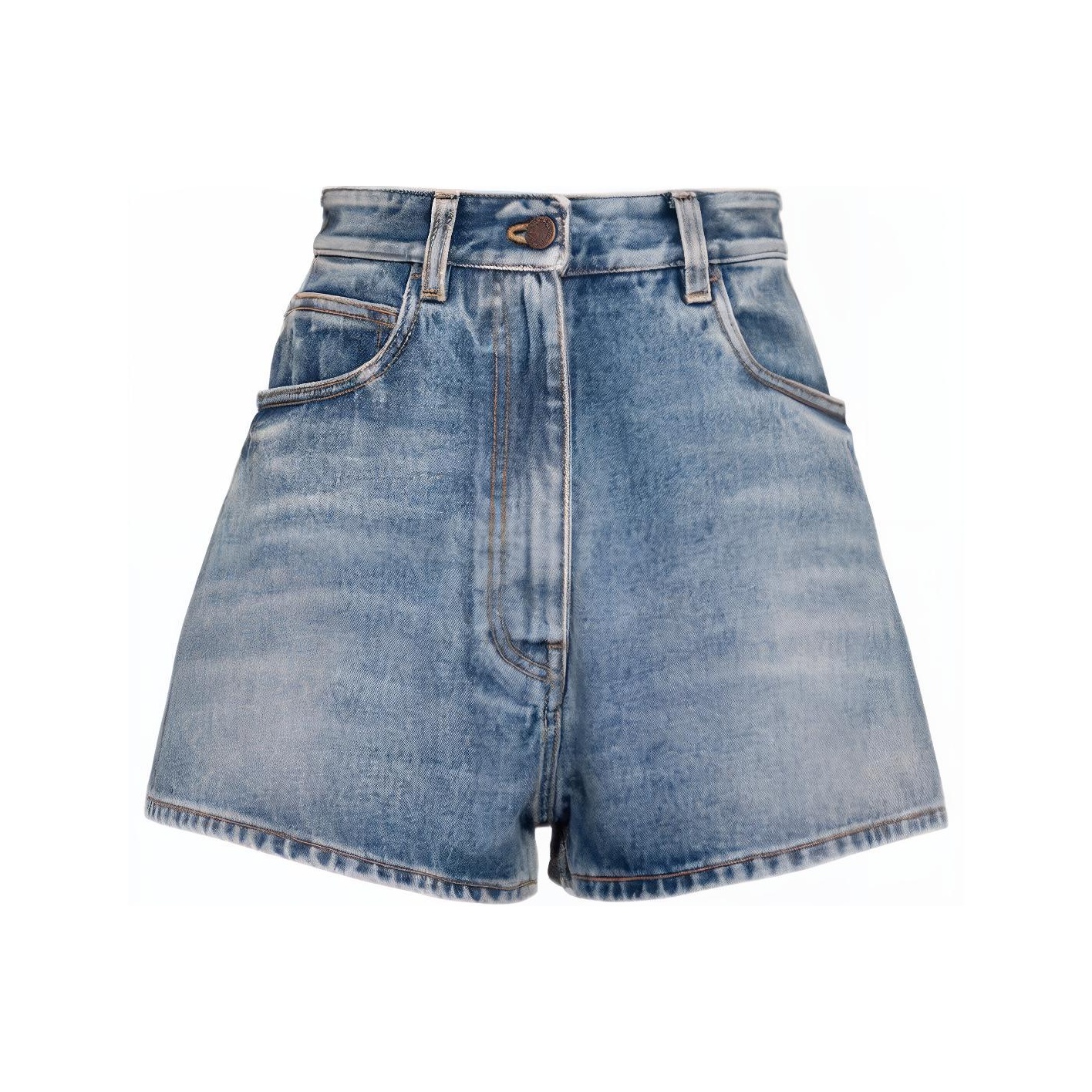 PRADA＊Denim shorts デニム ショートパンツ＊送料込 新作* PRADA *レディース ハイライズ デニムショートパンツ 青