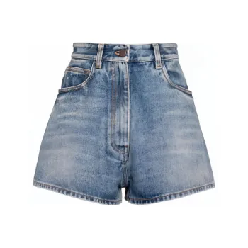 PRADA Triangle logo Denim Shorts