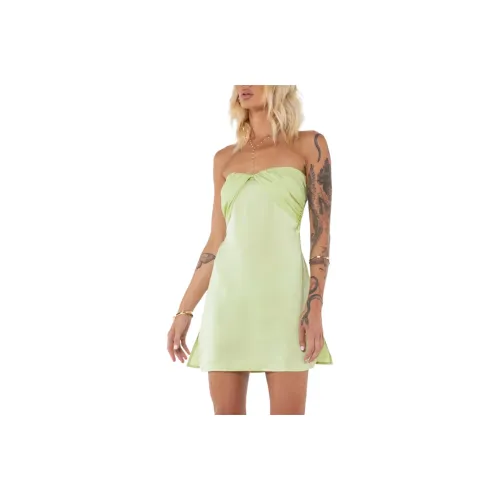PRINCESS POLLY IRENA STRAPLESS MINI DRESS TALL Sleeveless Dress Women's GREEN/Green
