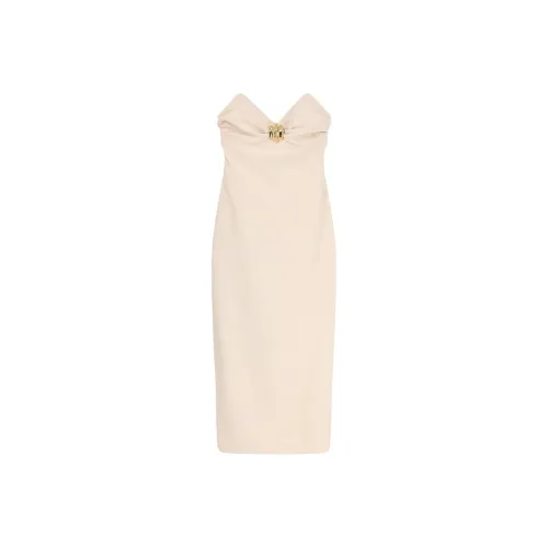 Elisabetta Franchi Macro Bow Flowing Crêpe Sheath Dress
