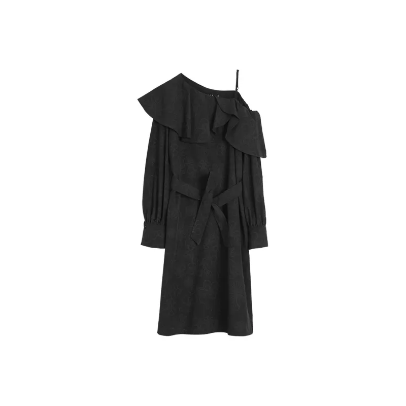 ELLE Long Sleeved Dresses Women's White-4