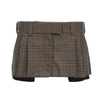 MIU MIU FW23 Casual Shorts Women's Dark Brown