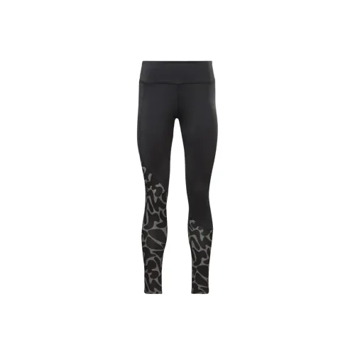 Reebok CYCLED Collection Running Printed Leggings Athletic Trousers Women's Black
