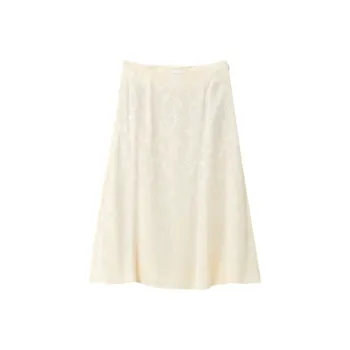 OVV Casual Short Skirts Women's Beige Yellow Pattern B2