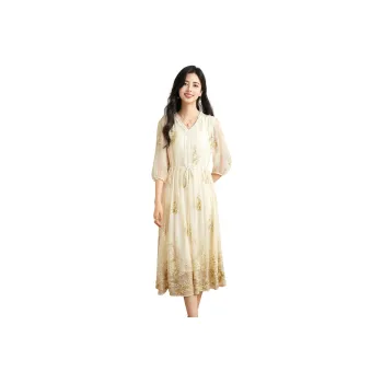 To The West Long Sleeved Dresses Women's Yellow
