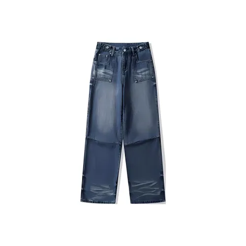 YINLEI Jeans Women's Wavy Blue