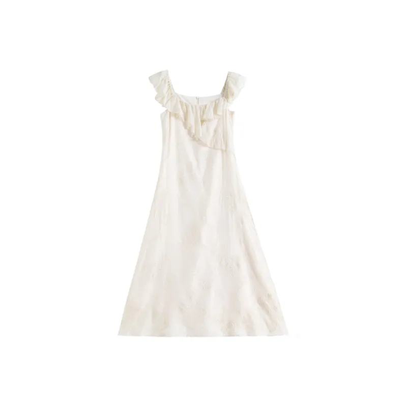 Icicofficial Sleeveless Dress Women's Apricot Dress-0