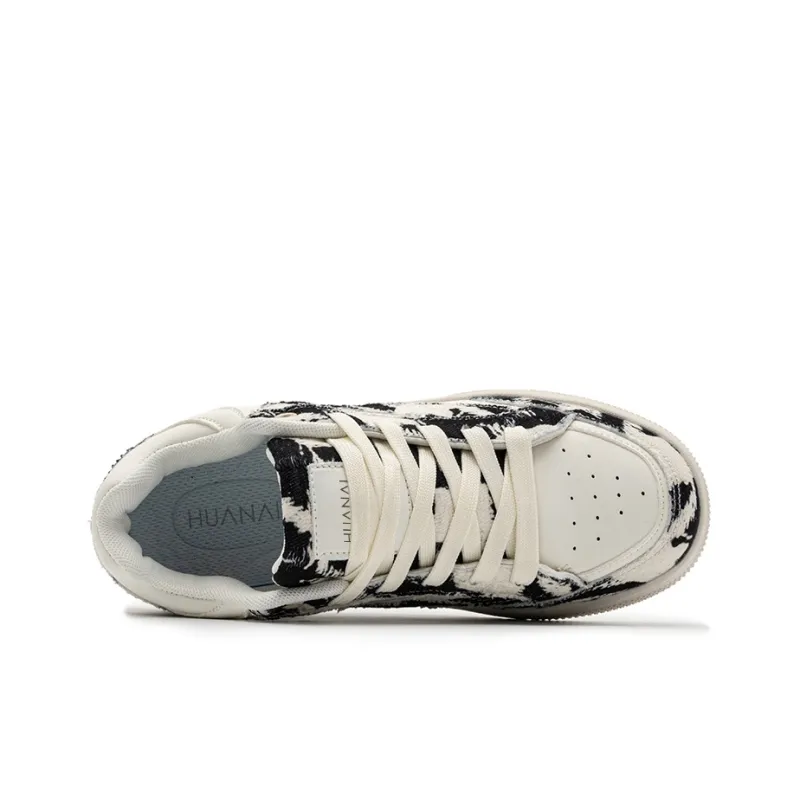 HUANAI Skateboard Shoes Unisex Low Top Lake Blue/Beige Black/Electric Glow Yellow-11