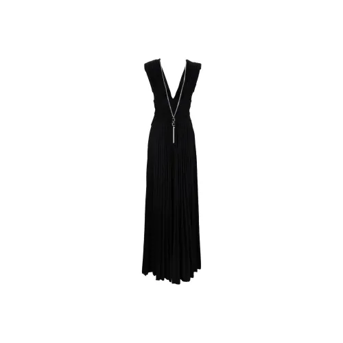 Elisabetta Franchi V Neck Draped Red Carpet Maxi Dress