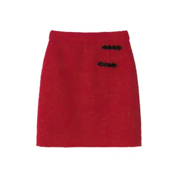 YINER GoodLand Casual Short Skirts Women's Red
