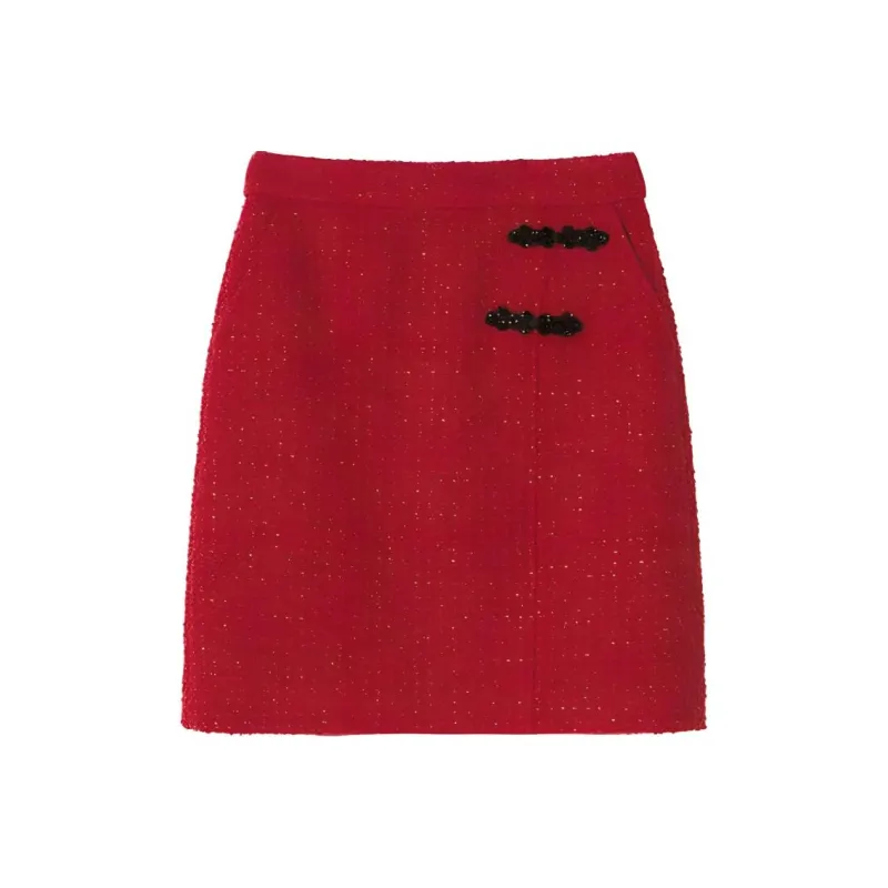 YINER GoodLand Casual Short Skirts Women's Red-0