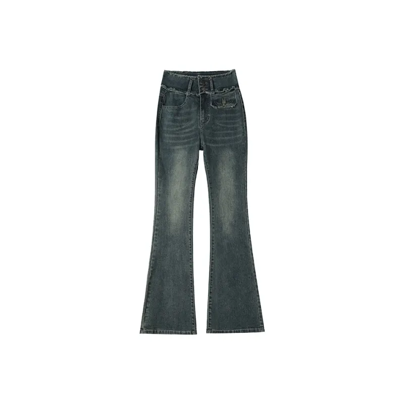 FAWENXIANGZI Jeans Women's Nostalgic Blue-0