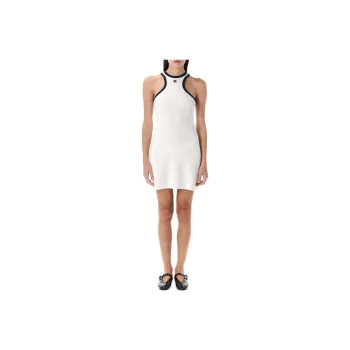 COURREGES Contrasted Trim Sleeveless Mini Dress