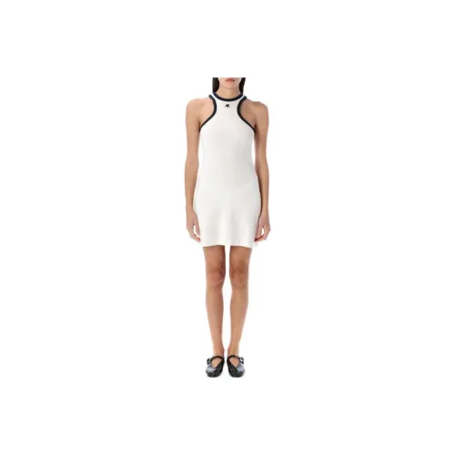 COURREGES Contrasted Trim Sleeveless Mini Dress