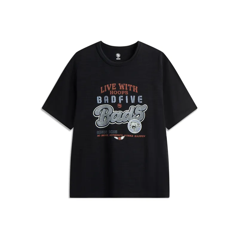 LiNing Basketball Collection T Shirt Men's Black-0
