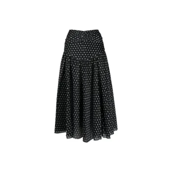Zimmermann Polka dot Print Pleated Skirt