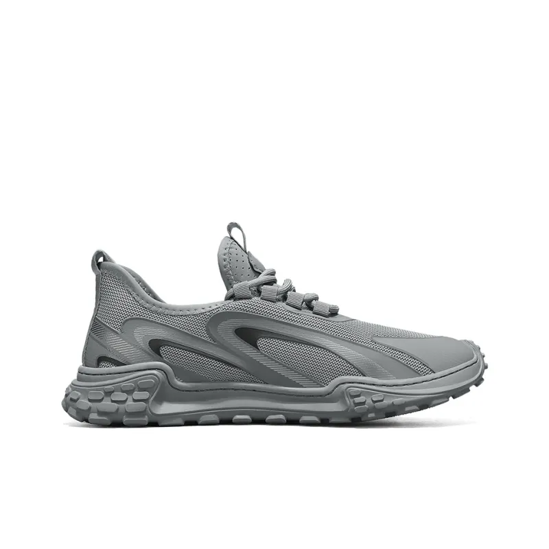 SUPEREDGE Anti Slip Wear Resistant Low Top Casual Shoes Men's Gray-1