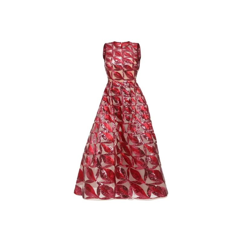 ELIE SAAB SS24 Sleeveless Dress Women's Red-0