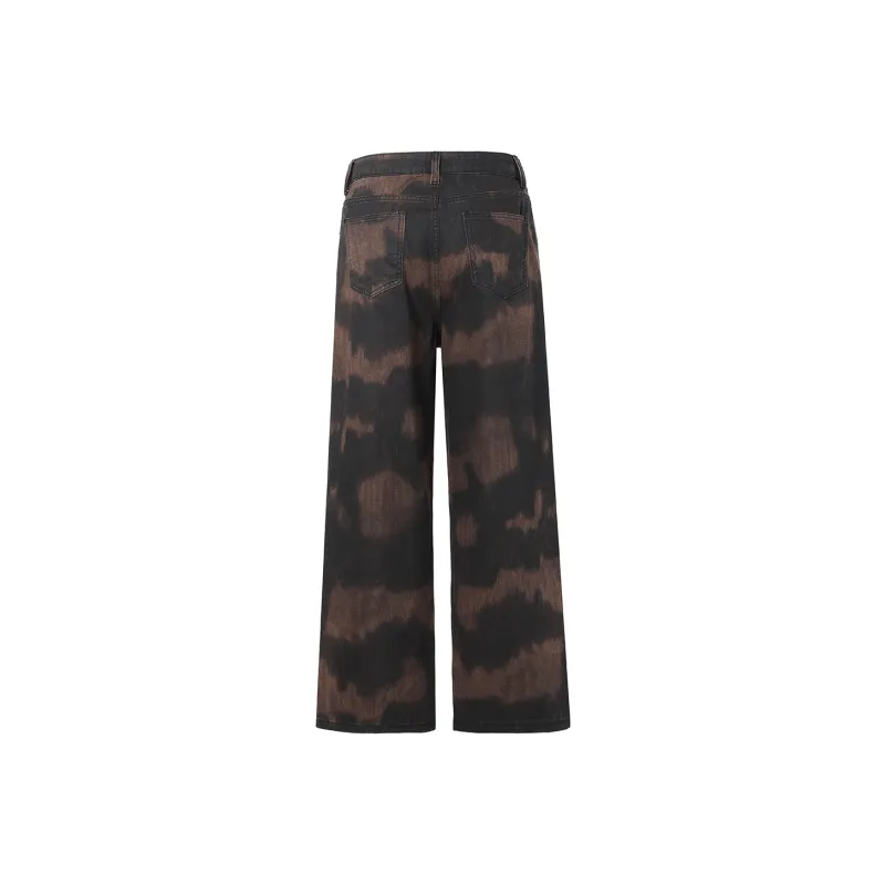 BJTY Casual Pants Unisex Camouflage Tie Dye Coffee-1