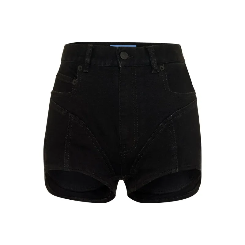 Mugler Denim Shorts Women's Black-0
