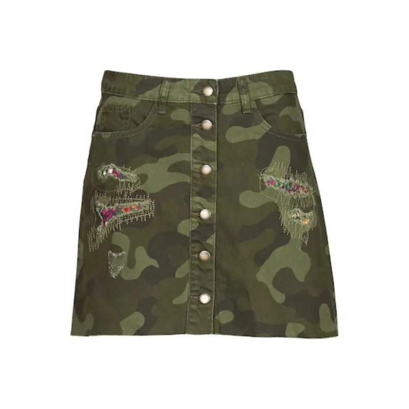 Desigual Casual Short Skirts Women's Green-0