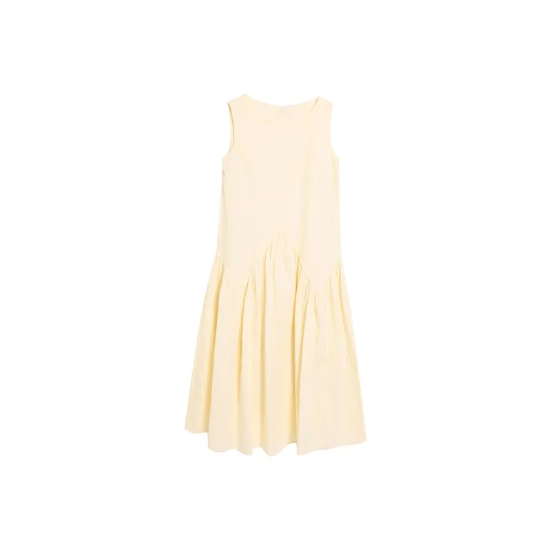 BVODE Sleeveless Dress Women's Almond Yellow-0