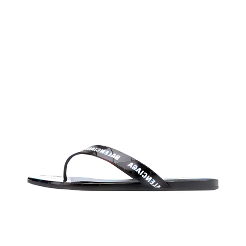 Balenciaga Round Thong Sandal Black White Women's
