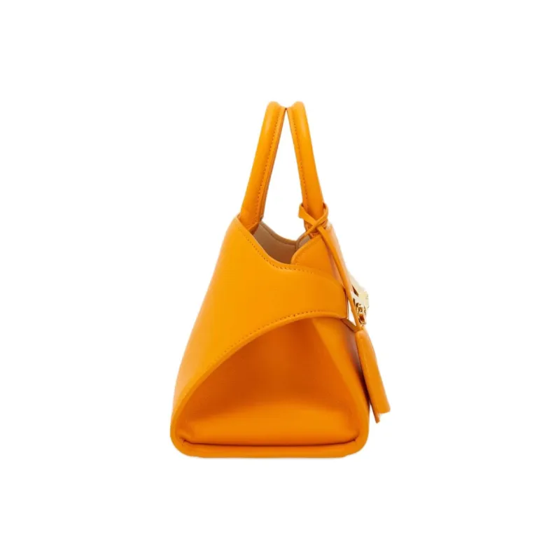 FERRAGAMO Hug Cow Leather Handbag Mini Women's Orange-3