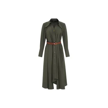 IDPAN Long Sleeved Dress Women's Army Green