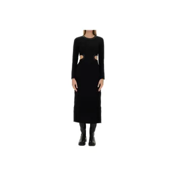 Staud Dolce Cut-Out Long Sleeved Midi Dress