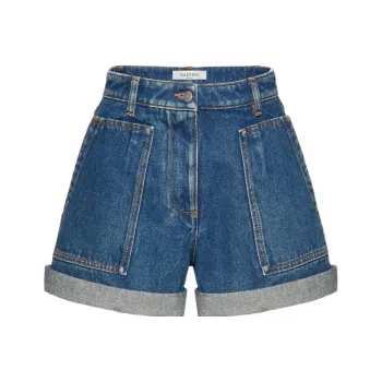 Valentino Denim Shorts Women's Blue
