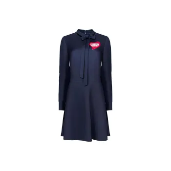 Valentino Long Sleeved Dresses Women's Marine Blue