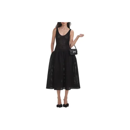 Self portrait Sleeveless Dress Women's Classic Black