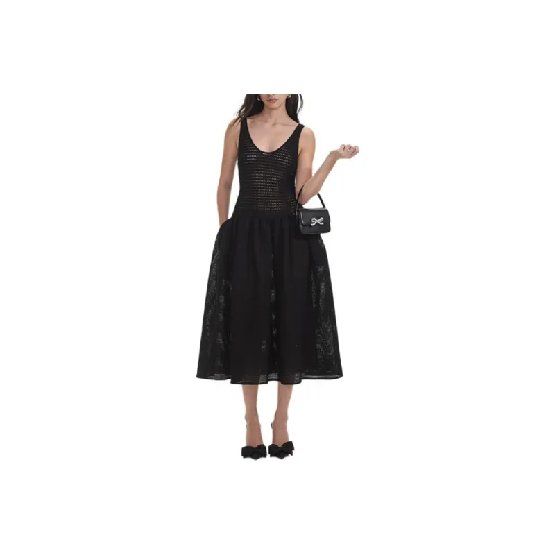 Self portrait Sleeveless Dress Women's Classic Black-0