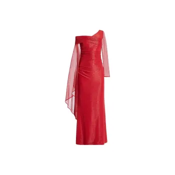 Talbot Runhof Asymmetric Metallic Gown