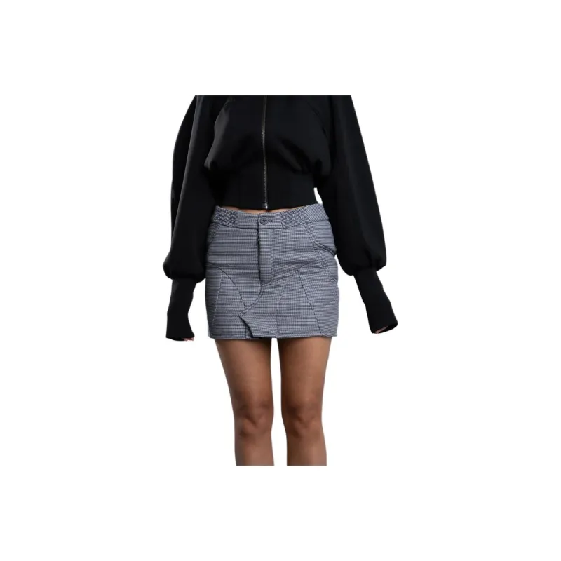 NATASHA ZINKO Casual Short Skirts Women's Blue Gray-0