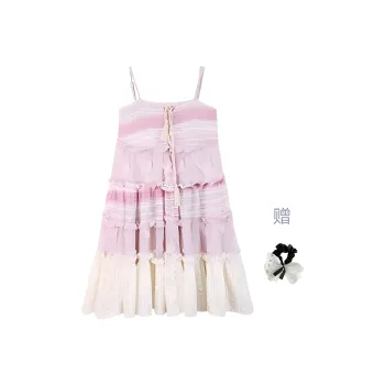 TUSHIFEI Slip Dress Women's Pink+Hair Tie Comes With