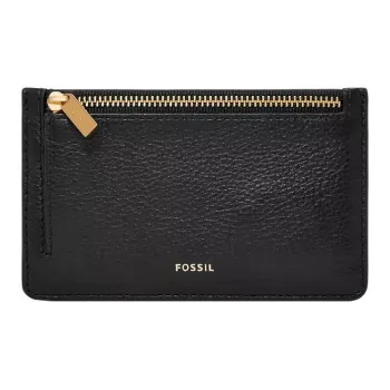 FOSSIL Leather Card Holder Women's Black