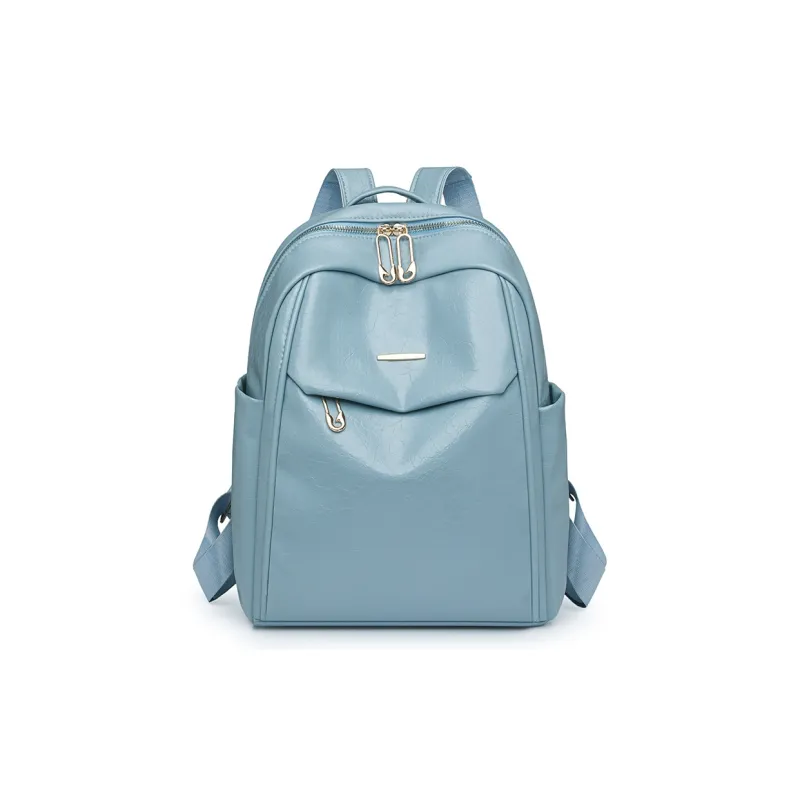 Single Warehouse PU Backpack Regular Women's Blue/Brown/Gray/Black-0
