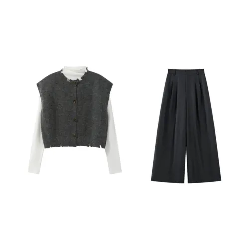 POPO.INFO Casual Suit Women's Gray