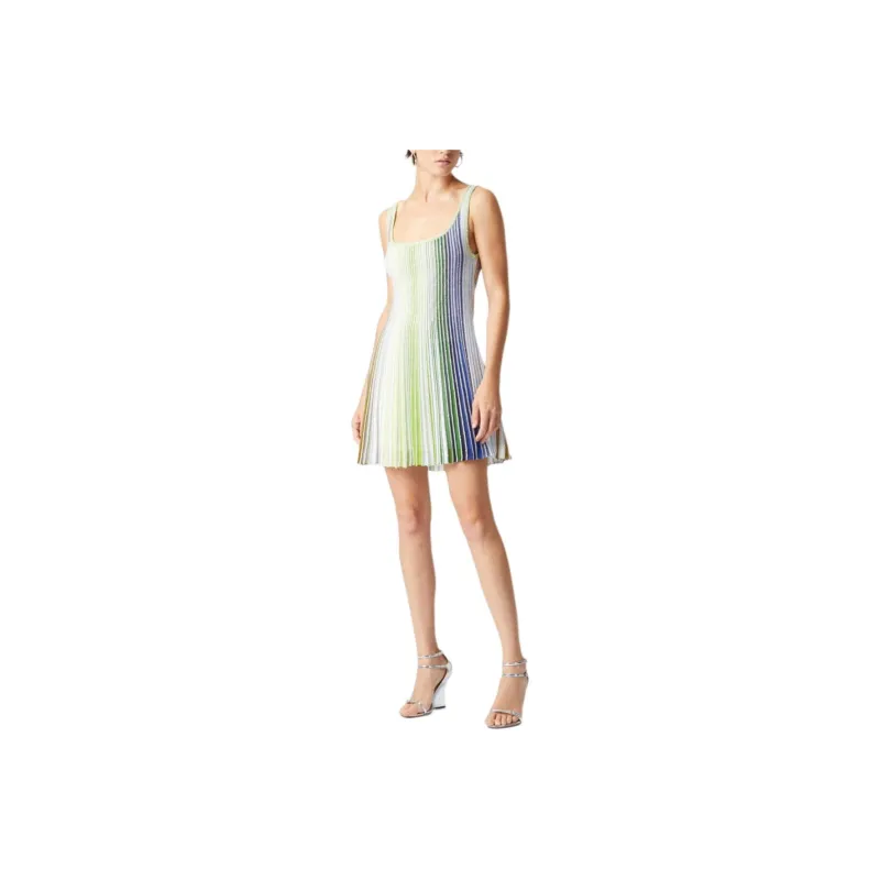 MISSONI Sequined Striped Flared Mini Dress-4