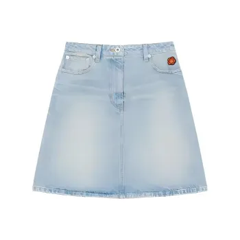 KENZO Straight Hem Denim Skirt