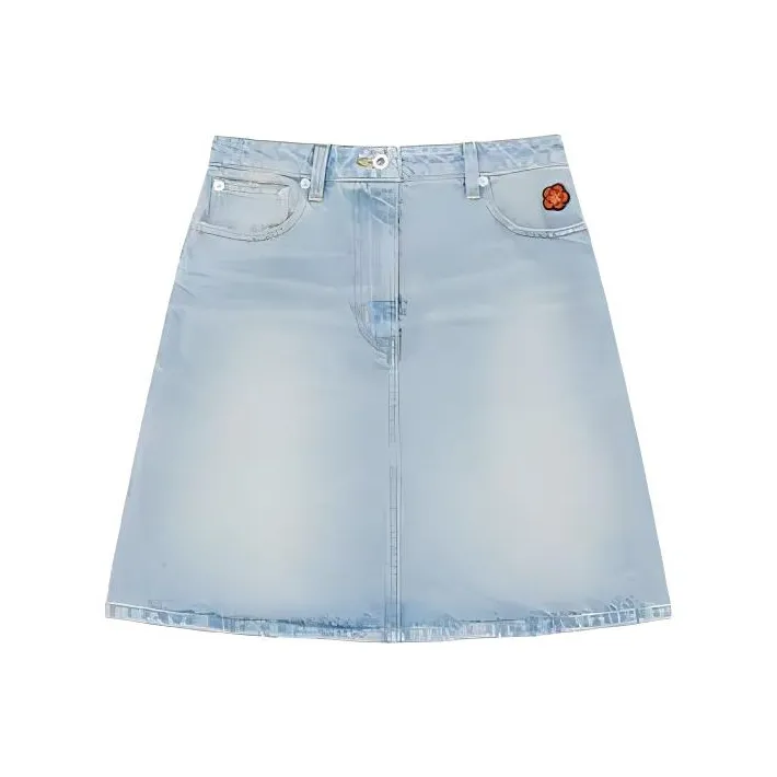 KENZO Straight Hem Denim Skirt-0