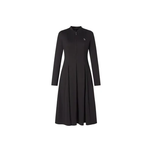 JZ. ANNAKRO Long Sleeved Dress Women's Plain Black